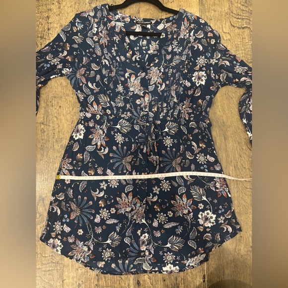 Hilary Radley Navy Floral Tunic Top Dress (M) - Picture 10 of 11